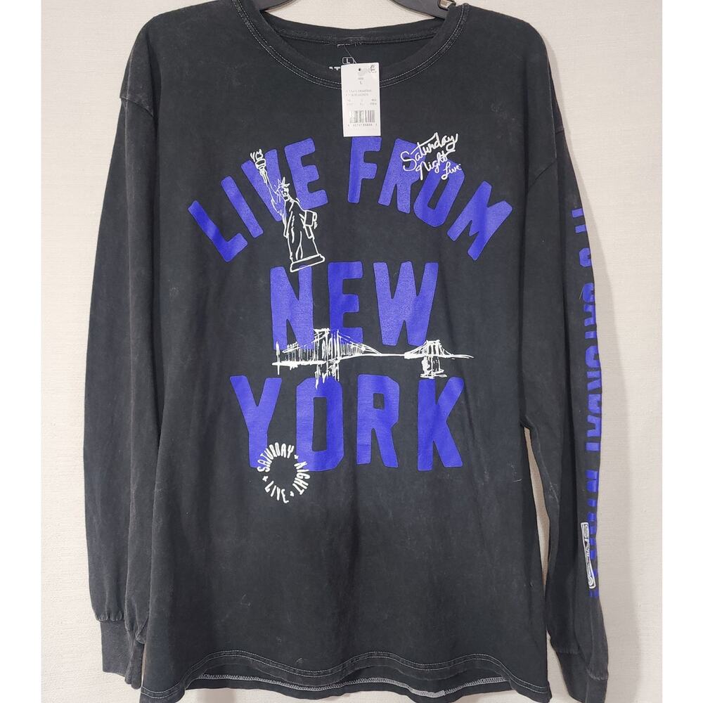 Saturday night live'' Live from New York'' long sleeve shirt men's Large